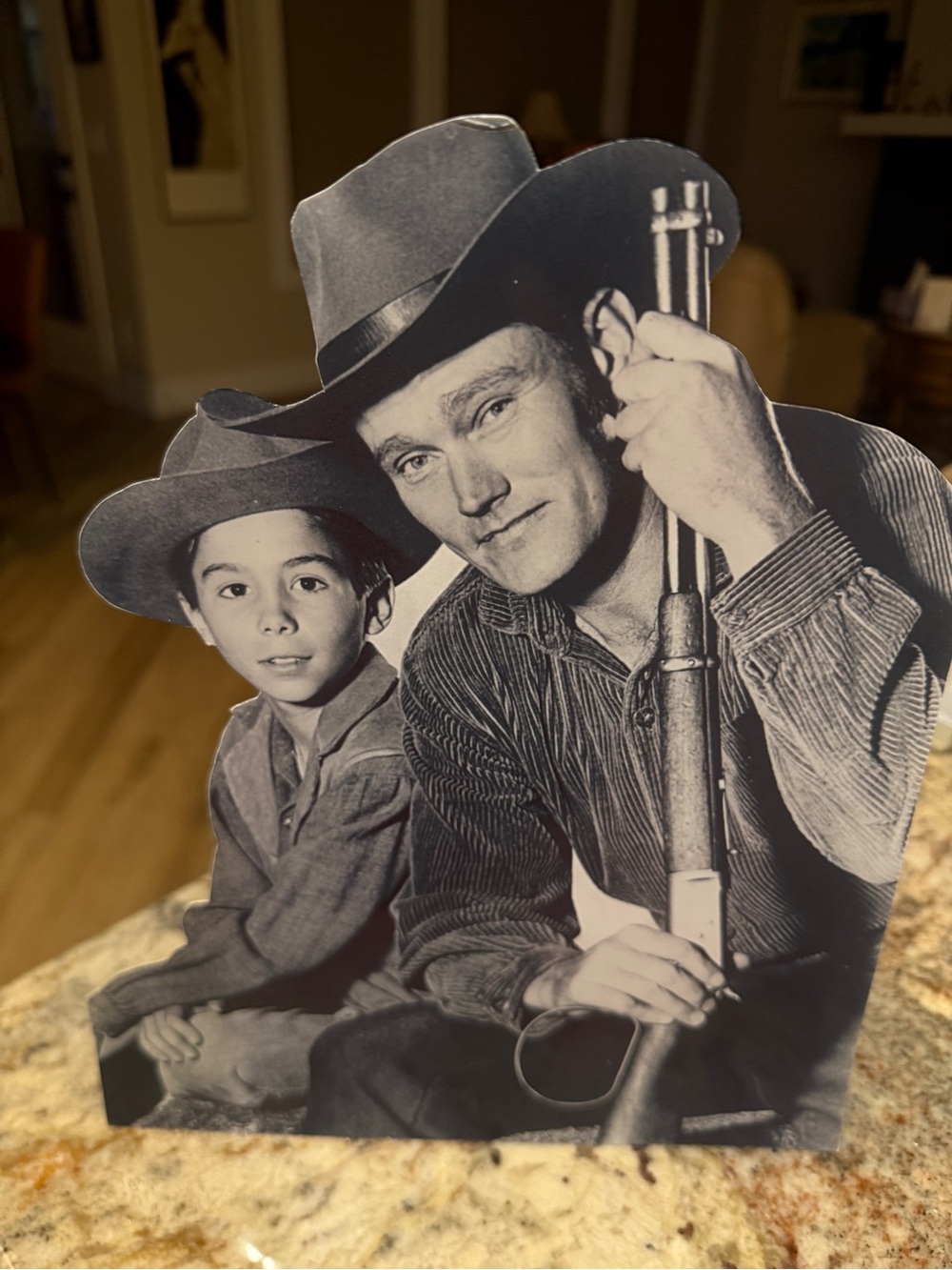 Vintage Black & White Cowboy Photo Standee